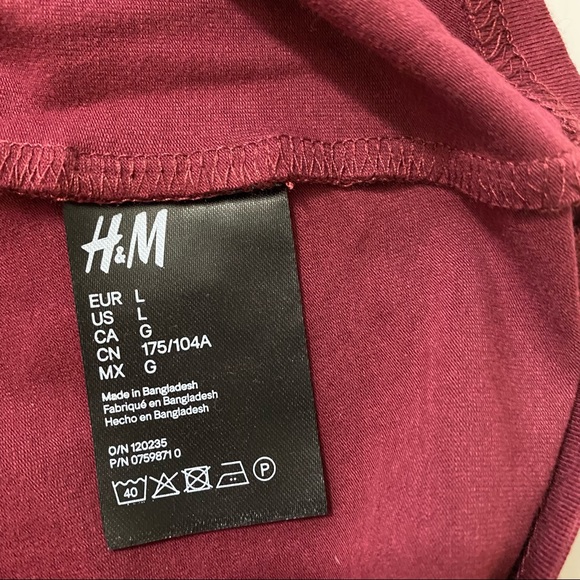 NWT Divided H&M shell tank top. PLUM adjustable spaghetti strap size L - Picture 6 of 7